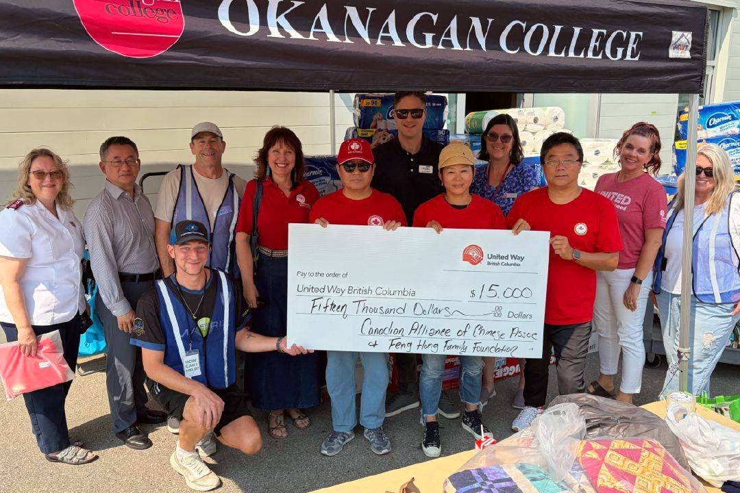 Jack Chen with community partners and volunteers at a United Way British Columbia charity event